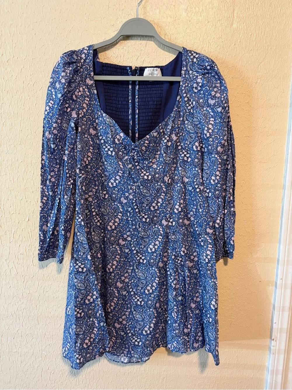 J.‎ Crew Liberty Fabric Mini Dress Size 6 Floral Paisley 100% cotton
